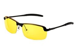 Pensee Night Driving Vision Anti Glare Lens Metal Frame Polarized Sunglasses