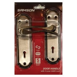 Samson Lockset Key 3 Lever Latina 6 Inch - Satin Nickel black Nickel - Mica Online