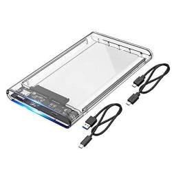 Orico 2.5" Sata To GEN2 USB3.1 Type-c Transparent External Hard Drive Enclosure Sata III For Hdd ssd Support Uasp Max 4TB And Linux Mac Windows