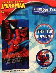 Marvel Spiderman Slumber Bag Pushlight And Tote Bag