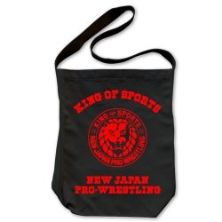 New Japan Pro-wrestling Lion Mark Shoulder Tote Bag Black