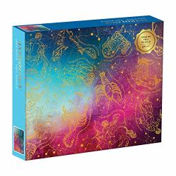 Galison Astrology 1000 Piece Jigsaw Puzzle For Adults Foil Puzzle With Astrological Star Signs