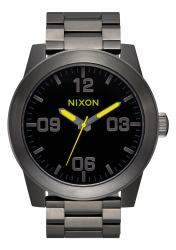 Nixon Corporal Stainless Steel Men's Watch - Black Gunmetal Lime