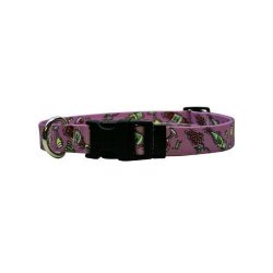 Yellow Dog Design Wine Crazy Dog Collar With Tag-a-long Id Tag SYSTEM-MEDIUM-1" And Fits Neck 14 To 20