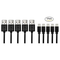 Short Lightning Cables For Apple Device Upow Lightning To USB Charging Cable For All Apple Lightning Device Short 0.2M 8.0 Inch 5 Pack Black
