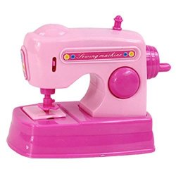 Yesbay MINI Dollhouse Pre-kindergarten Toys Pretend Play Tool Set Simulation MINI Sewing Machine Fun Little Toys Desk Imaginative Play For Kids Pink