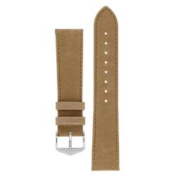 Osiris Calf Leather With Nubuck Effect Watch Strap In Beige - 18MM Silver