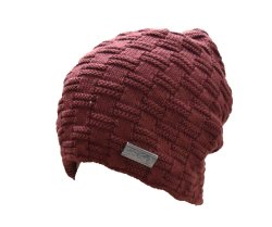 Ska Maroon Knitted Lined Long Beanie