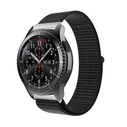 Mchoice Luxury Nylon Watch Bracelet Wrist Band Strap For Samsung Gear S3 Frontier Black