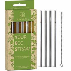 Stainless Steel Reusable Drinking Straws 6" Short & Safer Reusable Straws For Kids Coffee Bar Cocktail Glass Straws Dishwasher Safe Ecologically Friendly Set Of