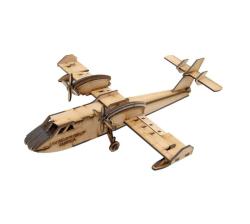 3D Wooden Model Passenger Plane