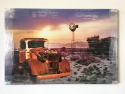 Karoo Windmill - Box Framed Print On Canvas - New Stock