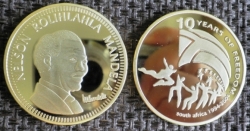 Nelson Mandela 10 Years Of Freedom Gold Clad 1 Tr.oz