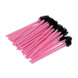 Sunnimix New 50PCS Soft Hair Disposable Mascara Wands eyelash Brushes eye Brow Lash Extention Eyebrow Brush Kits - Pink