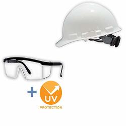 Hard Hat Construction Safety Helmet Osha Approved Safety Eye Protection Glasses For Work Clear And Black Goggles