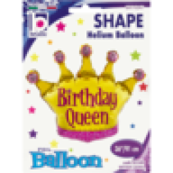 Gold & Pink Crown Happy Birthday Queen Foil Balloon 90CM