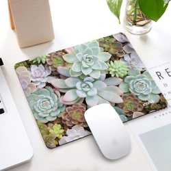 Rectangle Glowing Succulents Mouse Pad