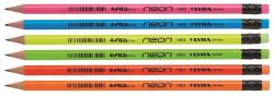 Neon 12 Hb Graphite Pencils With Eraser Tip