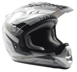 MARS Motocross Helmet For Kids - L Silver