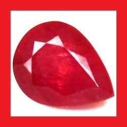 Ruby - Vivid Red Pear Facet - 2.21cts