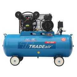 Tradeair 100L 1.5KW 2.0HP Lubricated V Head Belt Drive Air Compressor