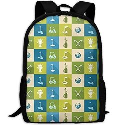 CRSJBB219 Golf Icons Stylish Laptop Backpack School Backpack Bookbags College Bags Daypack
