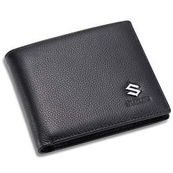Suzuki Bifold Wallet With 3 Card Slots And Id Window - Genuine Leather