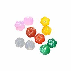 Luoem 10PCS Natural Agate Pumpkin Beads For Diy Jewelry Making Necklace Bracelet Accessory Pink White Red Green Yellow