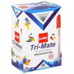 Cello Trimate Medium Point Pen 1.0MM Box Of 50 Colour: Red Retail Packaging No Warranty Features • 1.0 Mm Tip Give Medium Writing• Triangular Shape