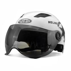 Motorcycle Helmet Half Open Face Scooter Protection Head Gear - White