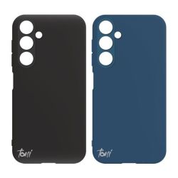 Twin Silicone Case For Samsung A14 - Black Blue