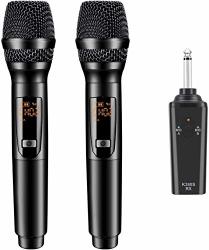 K380S Karaoke Wireless Microphone - Gikpal Professional Uhf Cordless Dual Handheld Rechargeable Microphones With Receiver 6.35MM 1 4" Plug Dynamic MIC System Set For Karaoke Voice
