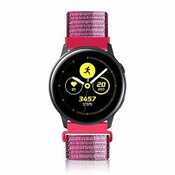 Wniph 20MM Quick Release Watch Band Compatible With Samsung Galaxy huawei pebble asus ticwatch Smart Watch Soft Nylon Lightweight Breathable Replacement Sport Strap Berry 20MM