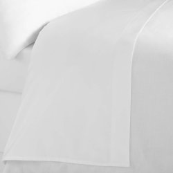300 Thread Count Egyptian Cotton Percale Flat SHEET - White - Queen 250 X 270CM