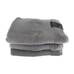 Big And Soft Luxury 600GSM 100% Cotton Towel Bath Towel Pack Of 3 - Light Grey