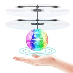 Flying Toy Ball Infrared Induction Rc Flying Toy Built-in LED Light Disco Helicopter Shining Colorful Flying Drone Indoor And Outdoor Games Toys For 1