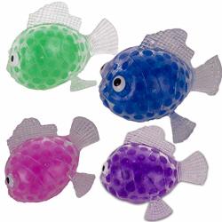 Marvel Trading Company Inc Us Toy Trendy Squishy Squashy Fish W Jelly Beads 3" Novelty Toy Multi 12 Pack
