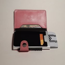 Automatic Pop-up Card Holder - Pu Leather Pink