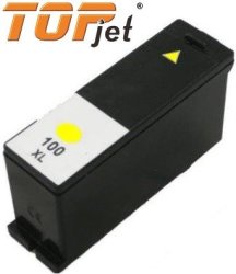 Topjet TJ-100Y Generic Replacement Ink Cartridge For Lexmark 100XL LE14N1071BP - High Yield Yellow