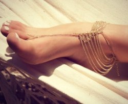 Multi Layer Barefoot Sandal Gold Plated Anklet