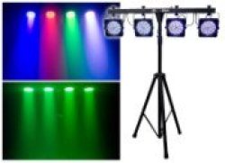 4BAR LED Wash Light System Digital Dmx With Stand Foot Switch And Carry Bag
