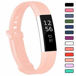 Viniki Sport Watch Bands Compatible With Fitbit Alta Hr Soft Water Proof Fitness Straps For Women Men Coral Pink Small