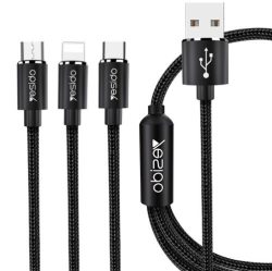Nylon Braided 3-IN-1 Lightning Micro And Type-c Charger Cable - 1.2M - CA60