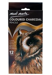 Mont Marte Coloured Charcoal Pencils 12PCE