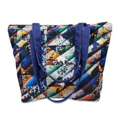 Fabric Handbag - Shades Of Blue Mix Pattern