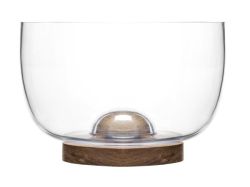 Sagaform Large Glass Serving Bowl With Oak Base
