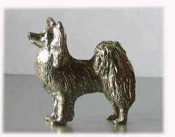 Silver Plated Dog Model --papillon