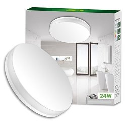 Le 24W Waterproof 13 Inch Ceiling Light 2400LM 5000K Daylight White 120 Beam Angle 100W Incandescent Bulb Replacement Non-dimmable Flush Mount Dining Room Bedroom Corridor Hallway