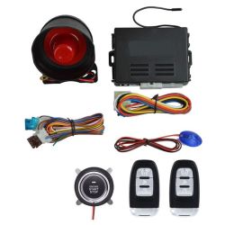 Etbotu Smart Key Pke Vehicle Car Alarm Engine Start Stop Push Button Shock Sensor System