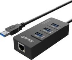 Orico 3-port Usb 3.0 Hub With Gigabit Ethernet Adapter